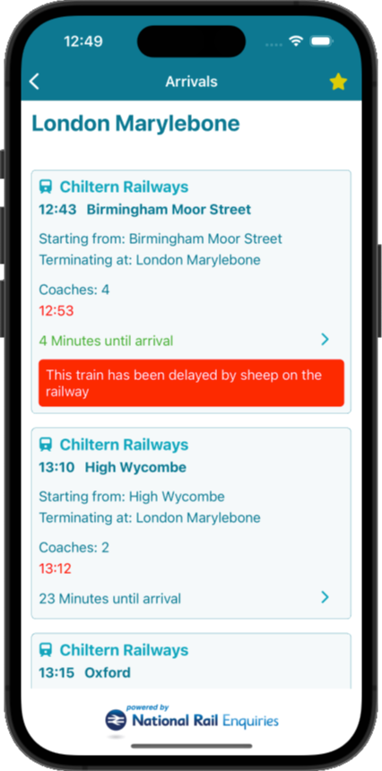 Train Departure Board UK