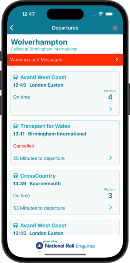 Train Departure Board UK